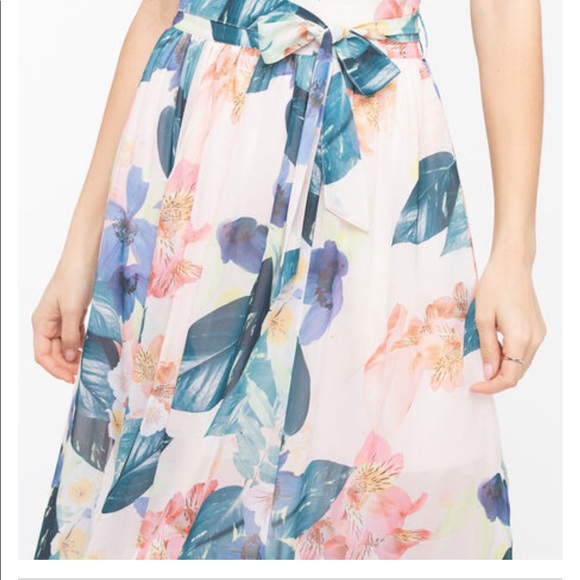 New Gathered Tie Waist MIDI Skirt - Picture 3 of 3